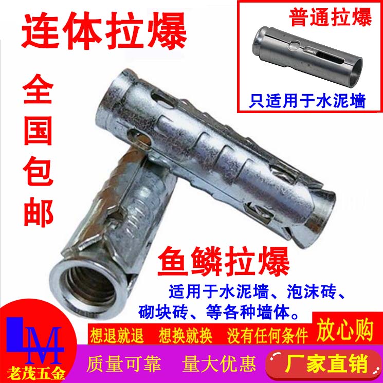 Fish scale pull explosion Suspended ceiling One-piece expansion screw One-piece expansion bolt Porous brick Foam brick pontoon expansion tube inner explosive head