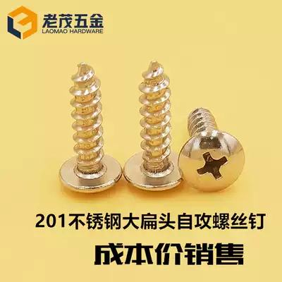 Promotional stainless steel cross groove large flat head self-tapping screw Wood rose M3 M4 M5