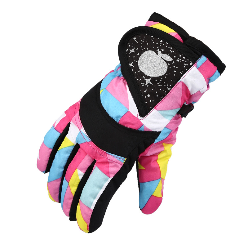 Găng tay trượt tuyết trẻ em Găng tay bông trẻ em Găng tay không thấm nước windproof Găng tay cô gái Găng tay nam găng tay vải bảo hộ