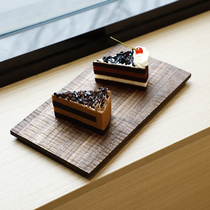 Day Style Trays Wood Rectangular Black Walnuts Wood Tea Tray Pizza Cake Dessert Plate Solid Wood Square Delicacy