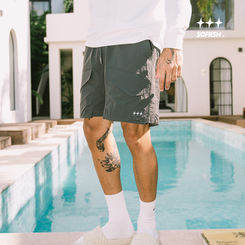 Sofrsh American-Style Shorts for Men 2026 Summer Casual Sports Woven Short Loose Five-Point Pants with Star Logo Embroidery