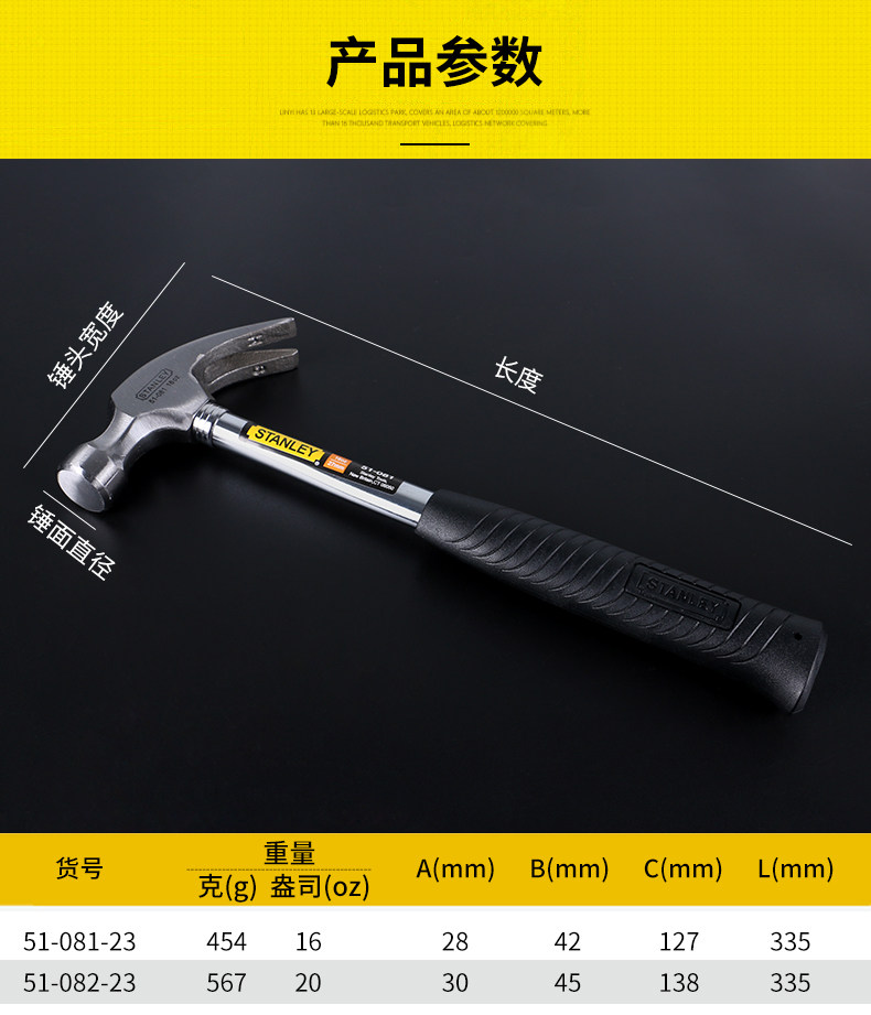 Молотки-гвоздодёры stanley/史丹利 钢柄羊角锤子 汽车逃生安全锤 家用榔头破窗锤