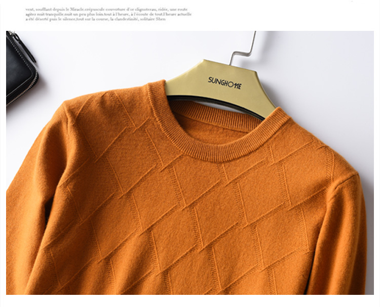Mùa thu và mùa đông áo len cashmere mới cho nam áo len cổ tròn lỏng màu rắn đan áo len đáy quần nam kinh doanh đích thực shop đồ nam cao cấp
