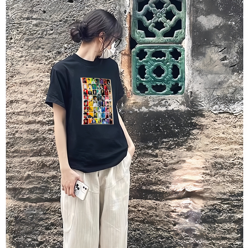 Yu Menghong Signature Quotes Support T-Shirt Xinjiang Cotton Commemorative Yml High-Quality Pure Cotton Born in the Sunshine Short-Sleeved Top