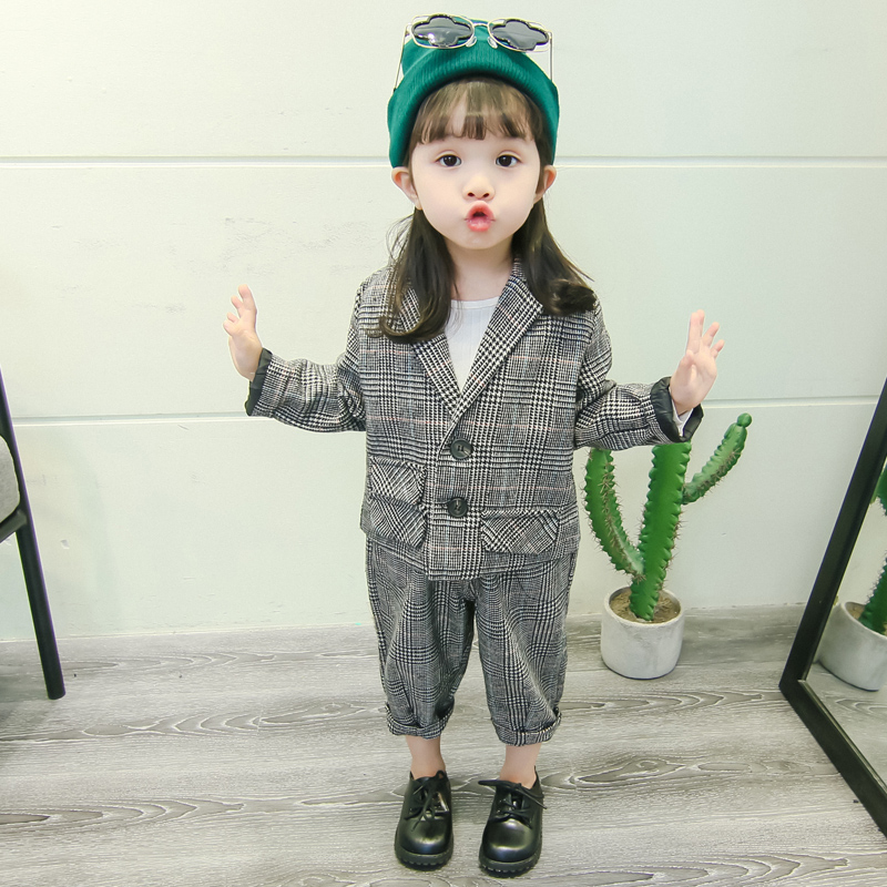 Female Baby Spring Autumn Clothing 2021 New Foreign Pie 1 1 3 Year Old Trendy Women's Suit Baby Han Version Small Suit Tide