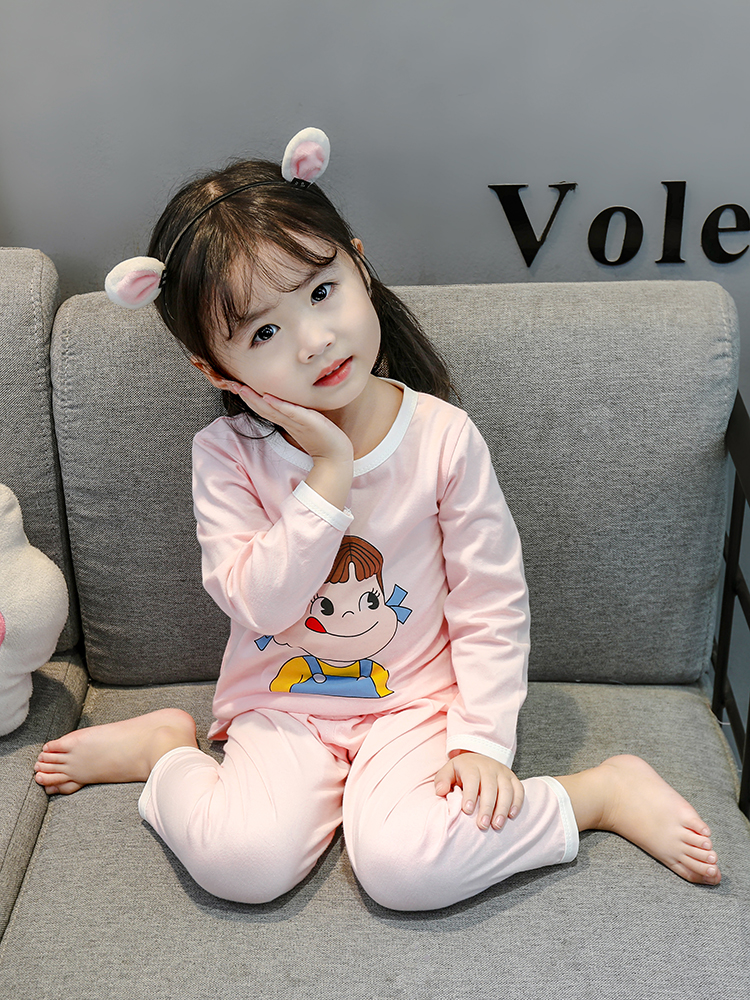 Children's pajamas spring and autumn long-sleeved girls pure cotton air-conditioning clothing girls baby summer thin section home service suit