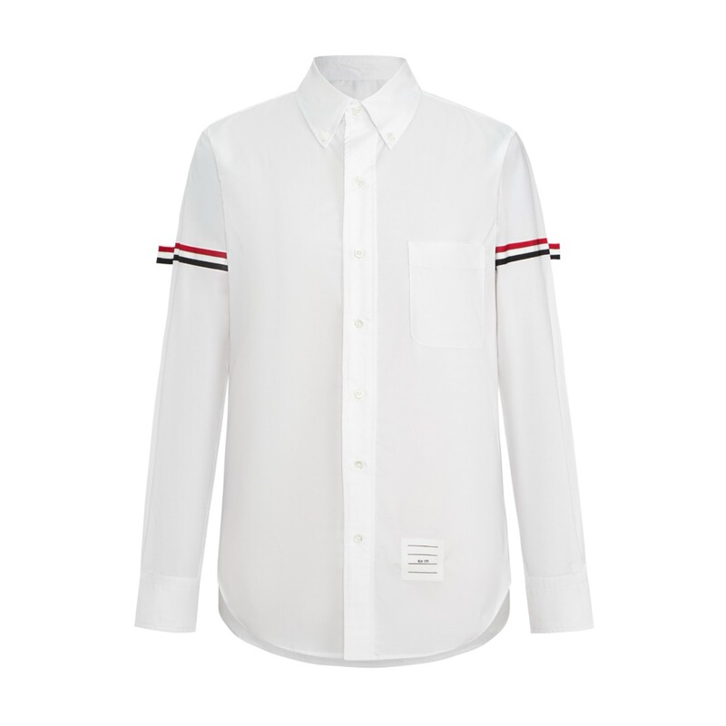 Tfm Classic Tb Red, White, and Blue Striped Satin Commuter Casual Plain Cotton Fine Combed Poplin Unisex Couple Shirt Tfm Classic Tb Red, White, and Blue Striped Satin Commuter Casual Plain Cotton Fine Combed Poplin Unisex Couple Shirt