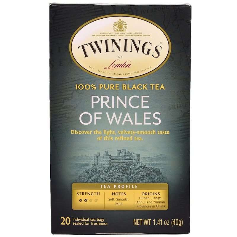 Spot Twinings Downing Prince of Wales Tea No Added Smooth Soft Slightly Sweet 20 Tea bags 40g