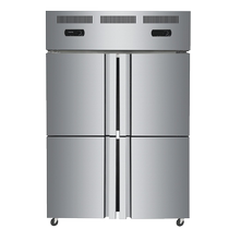 Four-door refrigerator freezer Commercial large capacity refrigeration and freezing double temperature kitchen fresh double six-door display cabinet