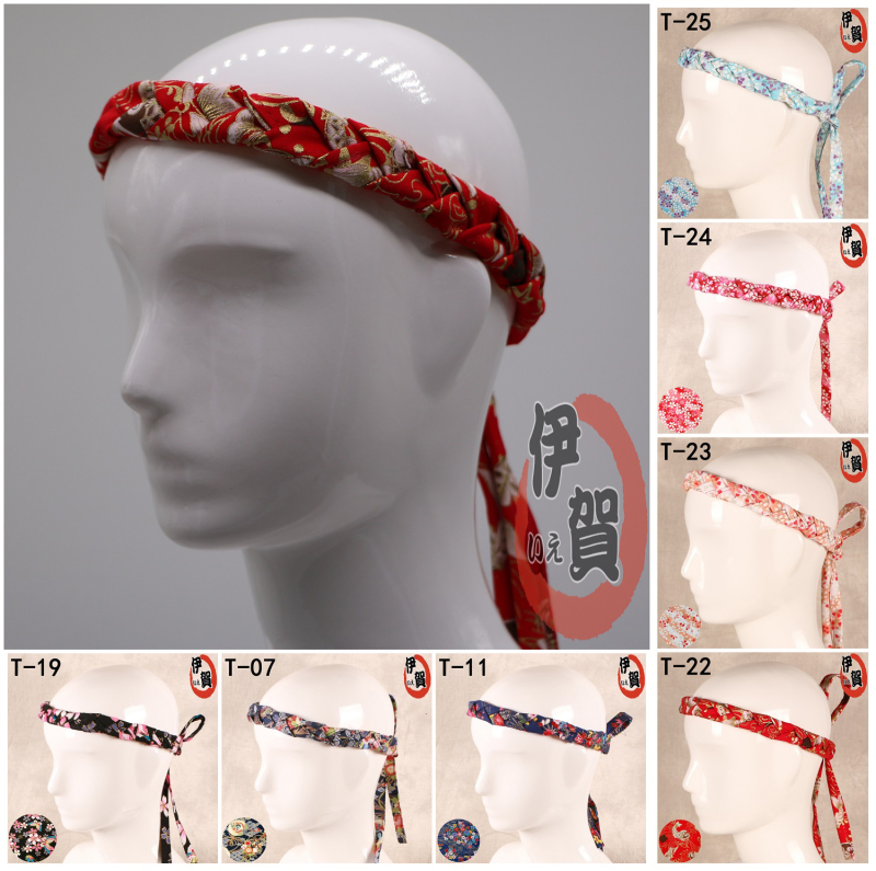 Sake Bar Chef Waiter Sweat-Absorbing Headscarf Made of Cotton and Linen Japanese Sushi Restaurant Handmade Headband Bowl Roll