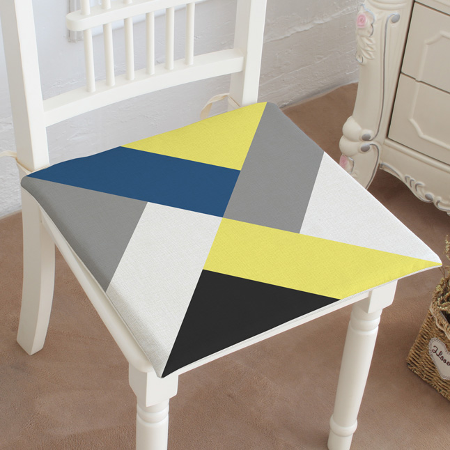 Điểm dòng Bắc Âu IKEA bông hình học và vải lanh ghế đệm ghế thắt lưng gối xe đệm văn phòng sofa đệm tấm trải ghế sofa mùa hè