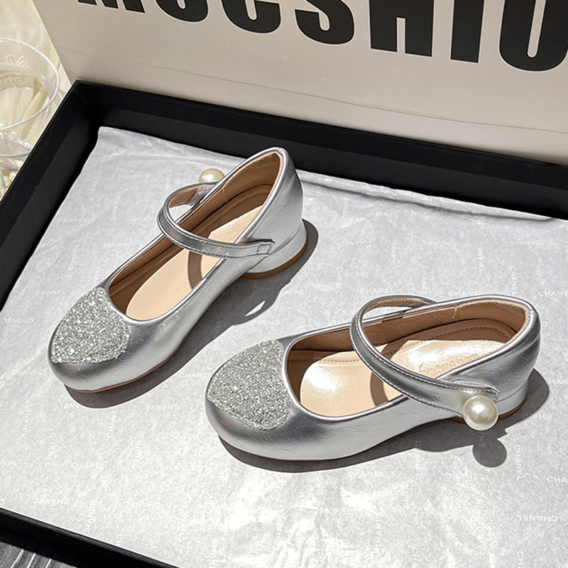 Next Gjlg Girls High Heel Princess Shoes 2025 New Children's Leather Shoes Girls Performance Host Matching Dress Shoes