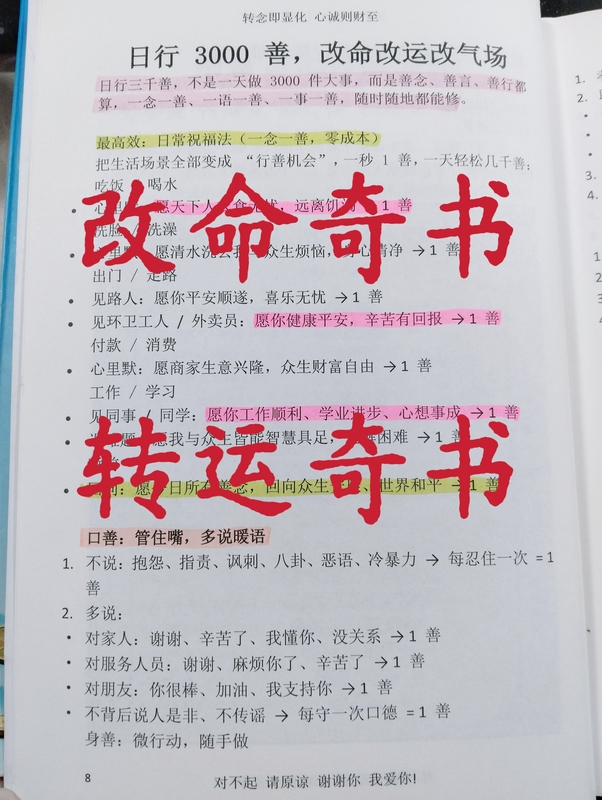 Daily Practice of 3000 Good Deeds to Change Luck and Energy, Shift Mindset, Wealth Diary, Gratitude Diary, Make Orders to the Universe, Manifest Wealth