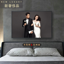 Wedding photo enlargement hanging wall leather carving photo frame creative custom Nordic wedding photo family portrait 3648 large size