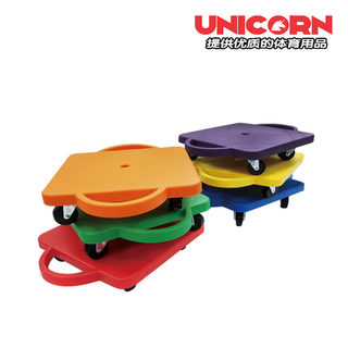 Round Handle 4-Wheel Scooter 12inch Kindergarten Sensory Integration Training Equipment Teaching Aids Balance Training Outdoor Toys