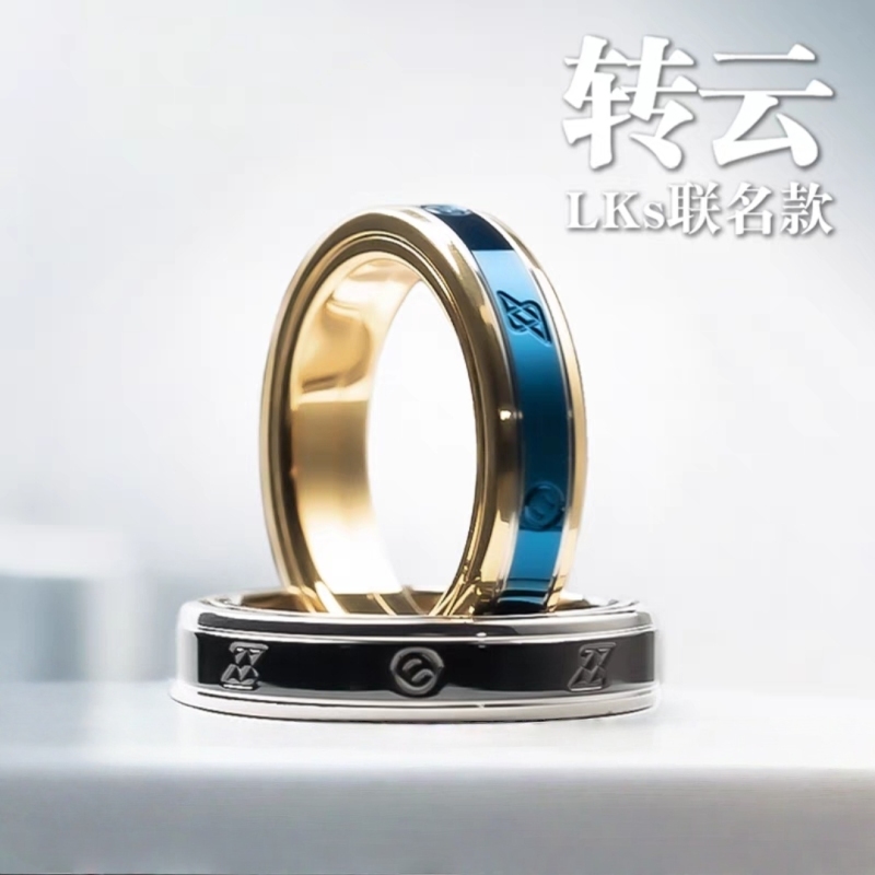 Jedc Yedc Joint Lks Turning Cloud Titanium Pig Ring Edc Toy Ceramic Paragraph Ratchet Ring Pointed Top Trendy Toy