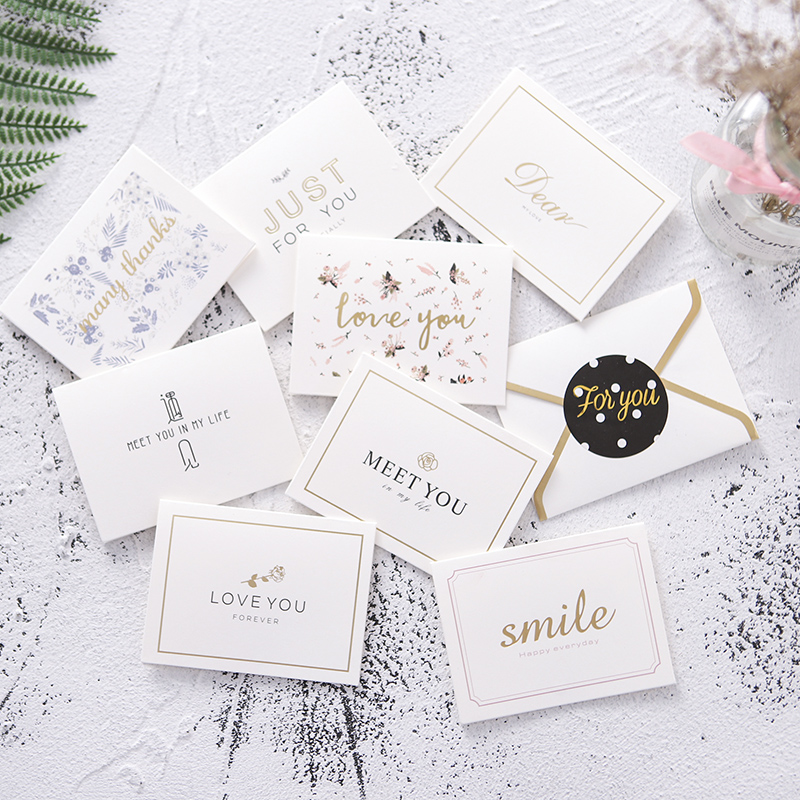 Korea Creative Cards Business Birthday Blessings Thanksgiving Valentine's Day Small Card Scalding Golden Christmas New Year Greeting Cards