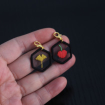 ｛成品｝手工刺绣樱桃银杏牛油果手帐TN包挂件饰品钥匙扣创意礼物