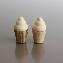 Solid wood ice cream can be opened pendant keychain sweater chain creative gift portable aromatherapy essential oil bottle diffuser wood