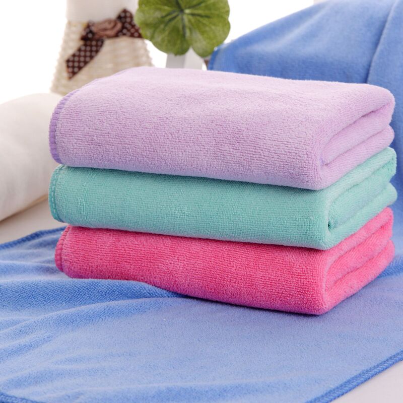 Manufacturer's Thickened Polyester and Nylon Super Absorbent Microfiber Plain Gift Towel for Face Washing and Drying Hair, with Logo