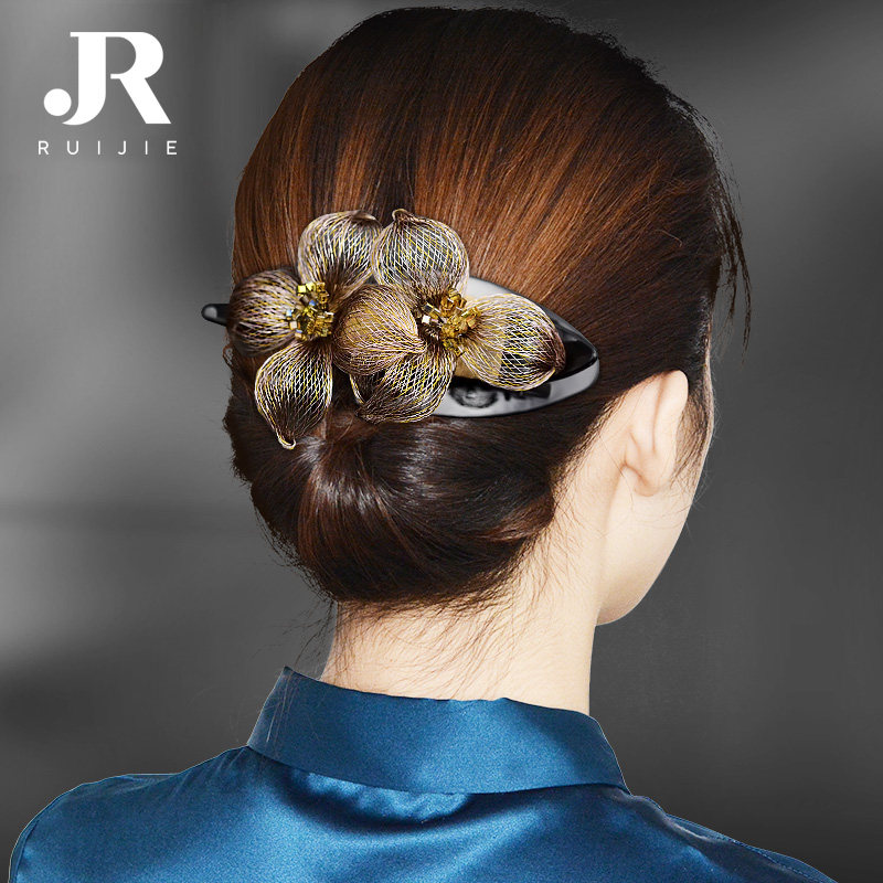 Hairpins Korea back of the head disc hair large hair grabbing clip rhinestone hair card adult three-tooth duckbill clip clip headdress