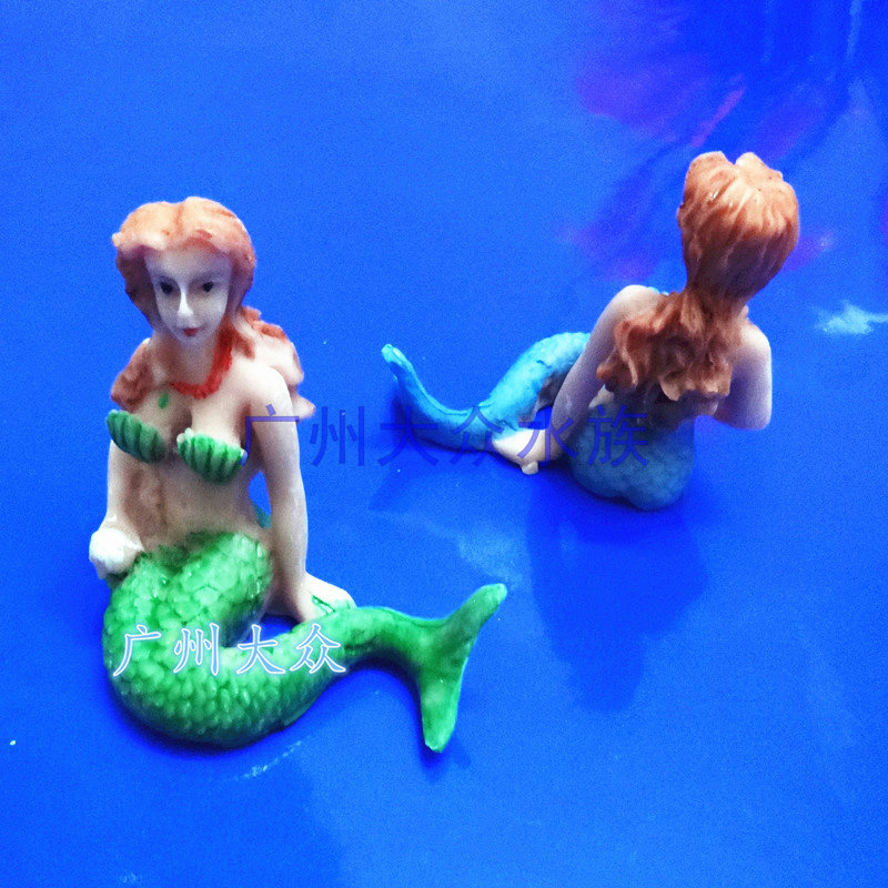 New Pint Mermaid Resin Handicraft Fish Tank Aquarium Water Group View Tabletop Furnishing Mermaid Decoration