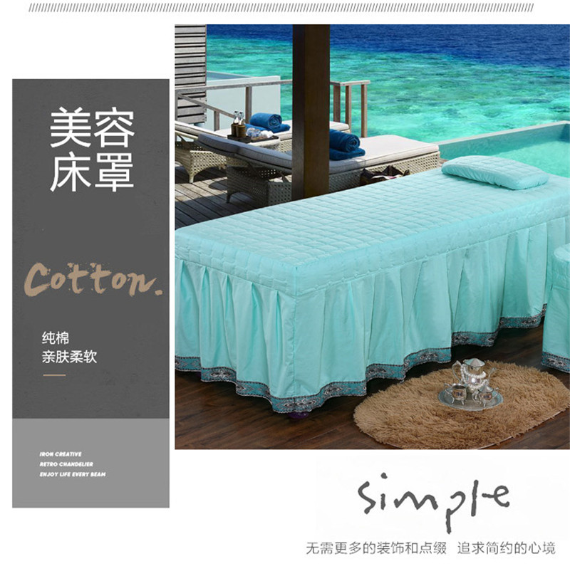 Tinh khiết bông đẹp bedspread denim giường thẩm mỹ viện cao cấp bộ duy nhất mảnh châu Âu bàn massage nhỏ gọn - Trang bị tấm giá khăn trải giường spa