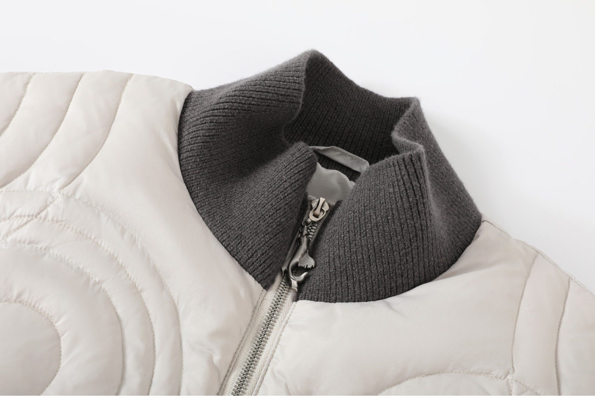 TAICHIISM 131g Wool-Blend Knit Paneled Down Slim Jacket