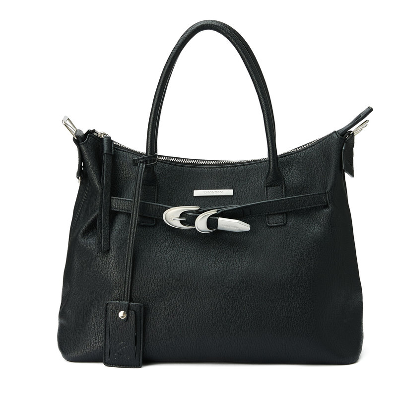 Taichiism “Ice Pattern” Handbag, Dual-Use Buckle Vibe Leather Cleanfit Commuter Tote Bag