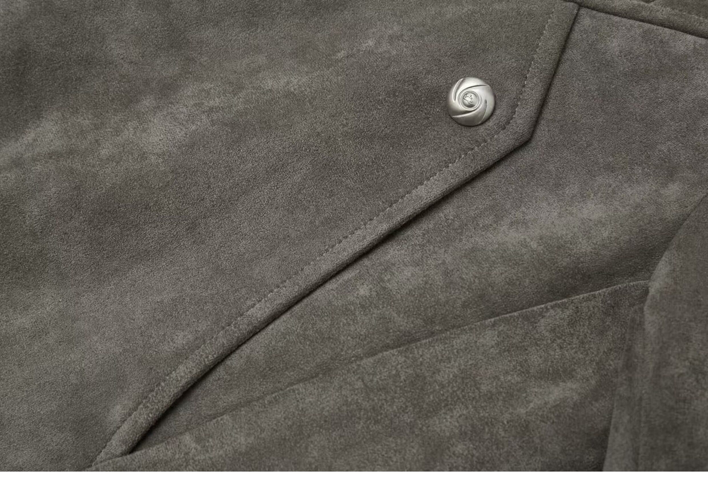 TAICHIISM Studded Boxy Suede Jacket