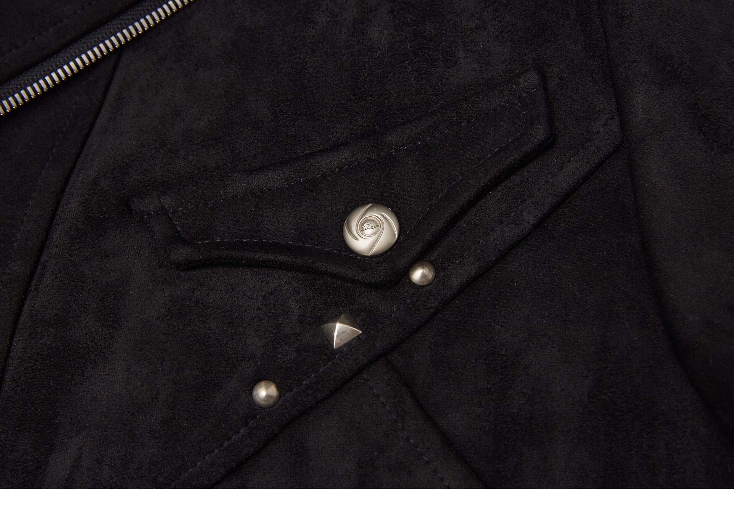 TAICHIISM Studded Boxy Suede Jacket