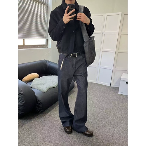 TAICHIISM Прямые брюки BOOTCUT подчеркивают вашу фигуру, универсальные джинсы CLEANFIT в стиле «старые деньги» из сырой коровы весом 12 унций.