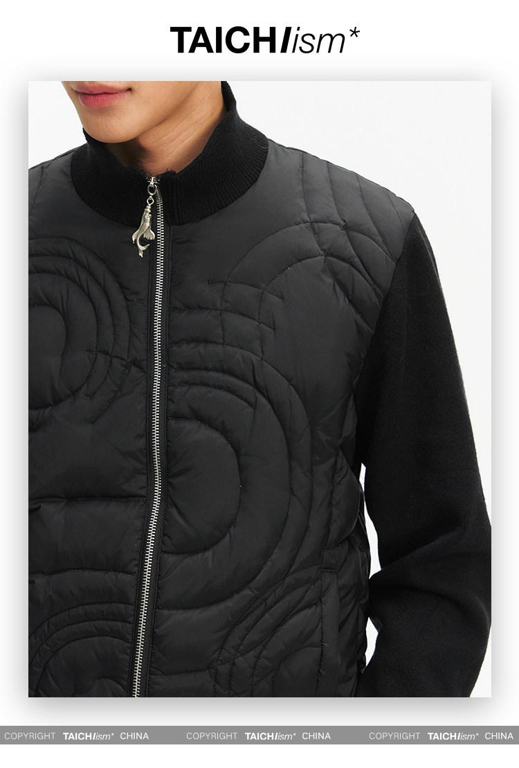 TAICHIISM 131g Wool-Blend Knit Paneled Down Slim Jacket