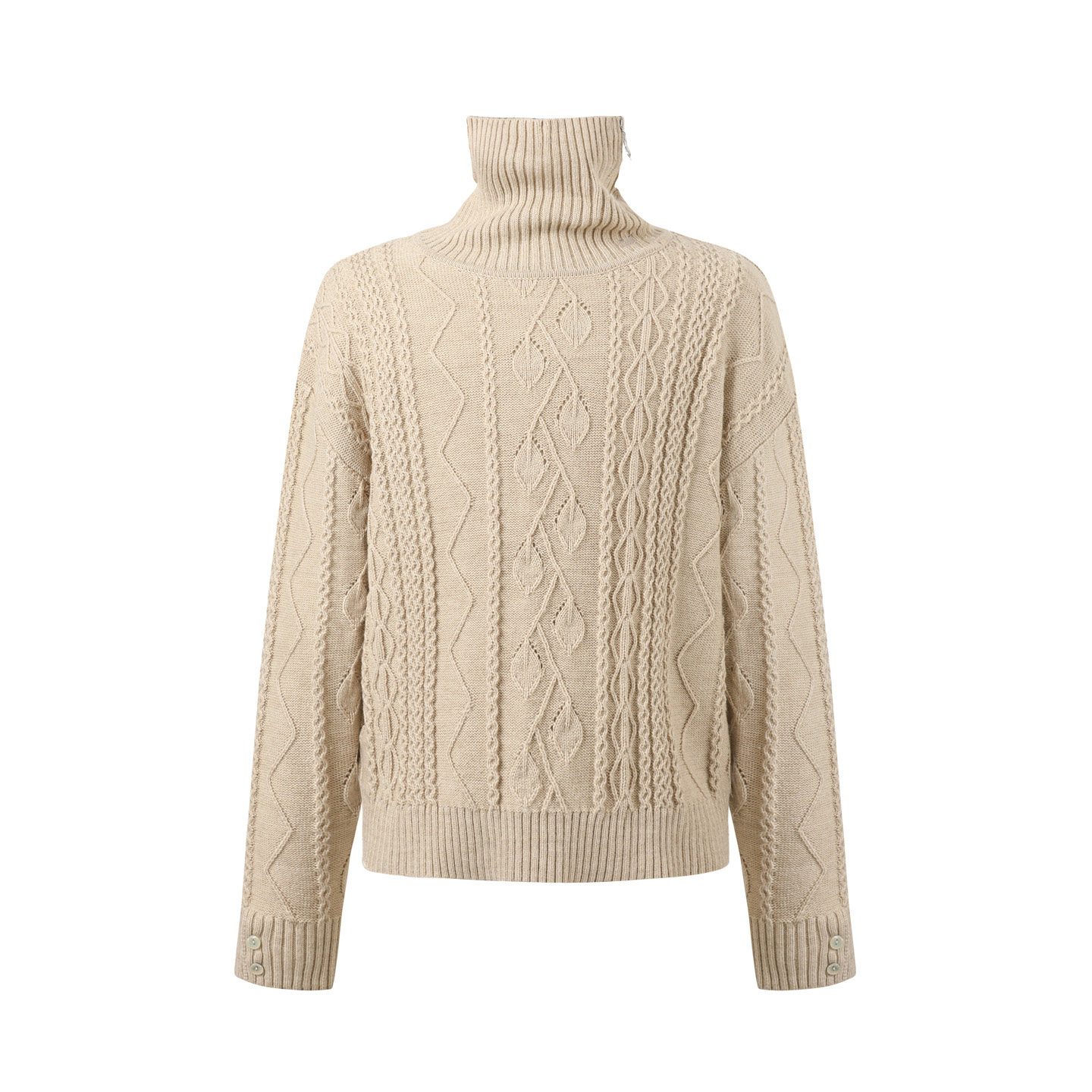 TAICHIISM Cable-Knit Turtleneck Sweater