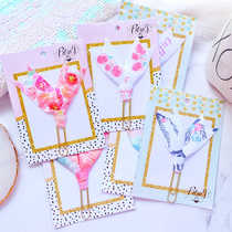 Bring Q] Handmade European and American handbooks around golden bookmarks European and American flower ribbon decorative paper clips