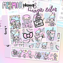 Bring Q] Original kits mermaid cute ins European and American style plan hand tent ec sticker hp decoration