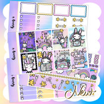 Bring Q] original kits rabbit cute ins European and American style plan hand tent ec sticker hp decoration