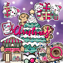 Brying Q] Original stay card Christmas Series ins and American wind loose-leaf handbooks cute decoration DieCut