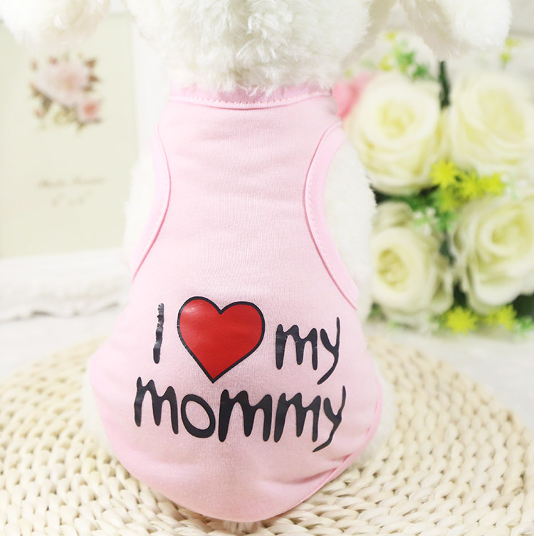Teddy quần áo mùa xuân và mùa thu mỏng con chó nhỏ vest hai chân hơn Xiong Bomei Tôi yêu mẹ thú cưng mùa xuân và quần áo mùa hè - Quần áo & phụ kiện thú cưng quần áo thú cưng giá rẻ