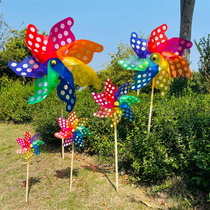 Colorful polka dot striped windmill package outdoor scenic garden festival decoration advertising real estate delivery layout