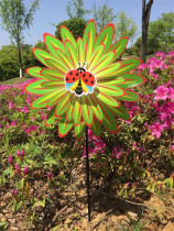 38cm double-layer striped windmill cartoon bee windmill outdoor plug-in decoration windmill advertising company layout