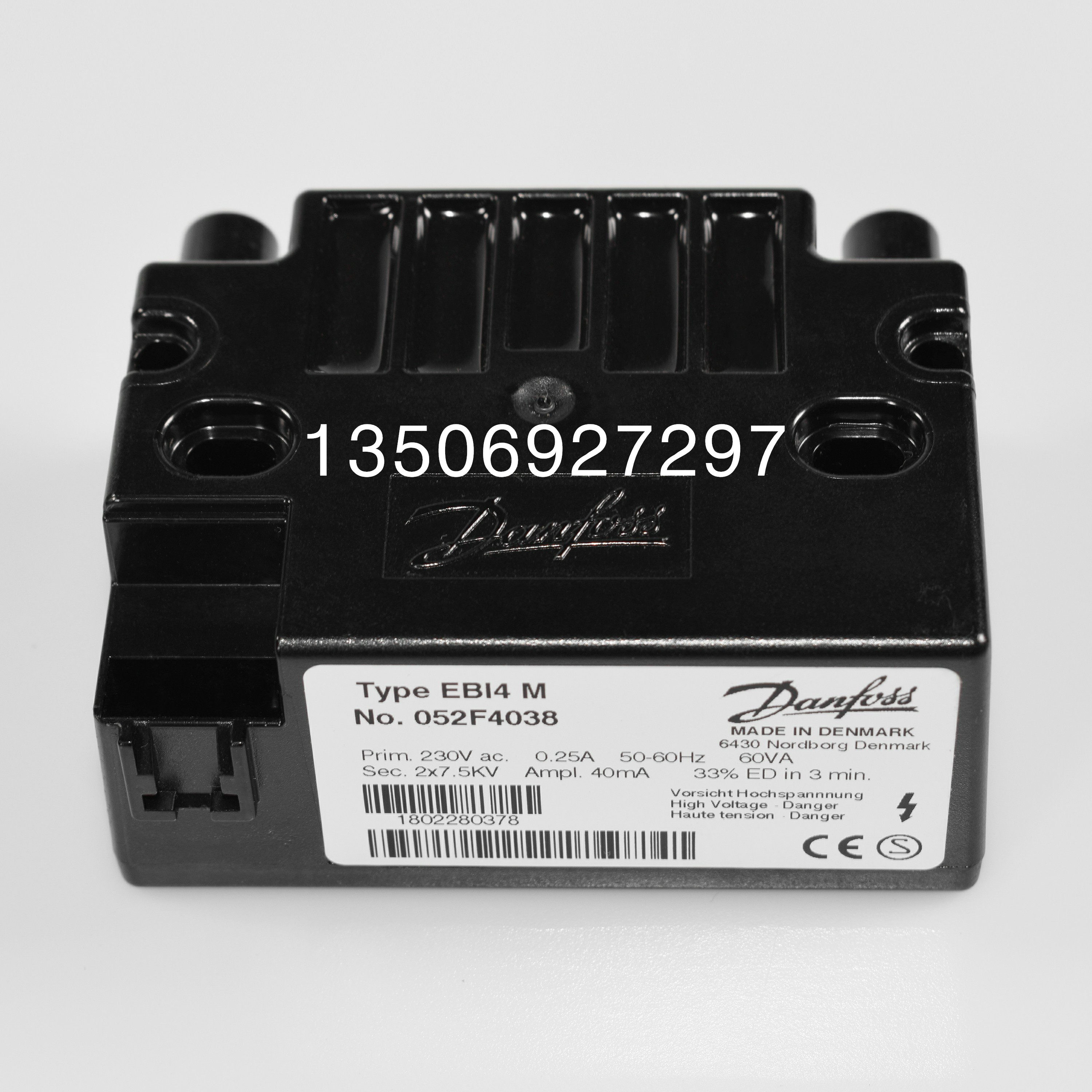 DANFOSS 点火变压器 2X7.5KV Type EBI4 M  NO.052F4038 配件
