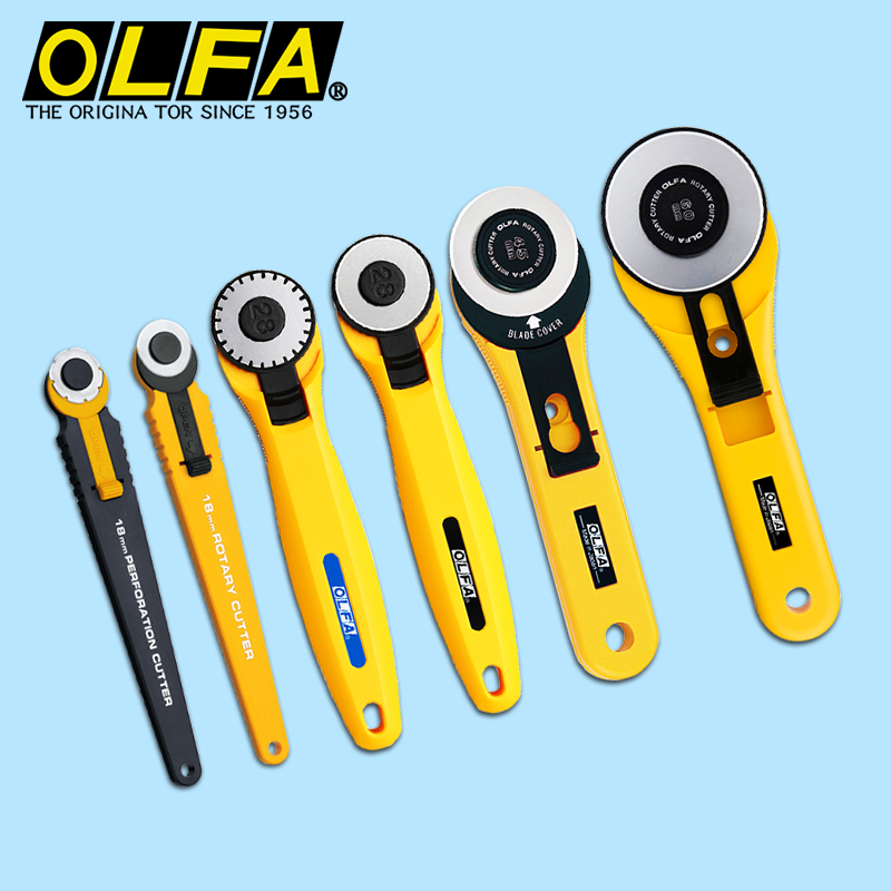 Japan OLFA dashed line hob rotary cutting knife large full cut paper knife leather cut knife silicon calcium plate cutting knife