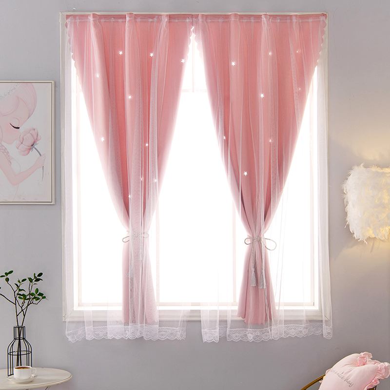 Curtain Bedroom Cozy Romantic Lovely Teenage Girl Hearts Day Style Net Red Modern Minima Light Lavish Little Fresher Dorm Room