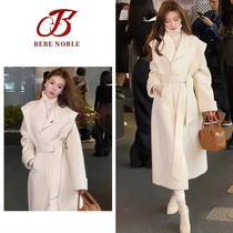 BEBE NOBLE advanced feeling light extravagant great coat of clothes for the long autumn and winter new style Elegant Temperament Slim Coat