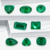 Комбинация драгоценных камней, выращенных в Замбии, изумруд, лаборатория гидротермального метода, свободный камень, круглое яйцевидное грушевидное квадратное сердце