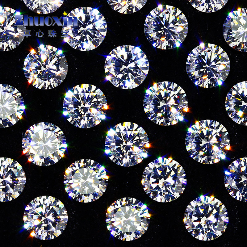 ファイヤー！ラウンドキュービックジルコニアルースストーン輸入ホワイトポインテッドボトムCZルースビーズネイルアートイミテーションダイヤモンドジュエリーDIY