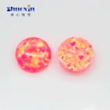 Барби розовый круглый опал-камень опал круглый круглый плоский яичный лицо с темно-розовым опалом обнаженным камнем Op43