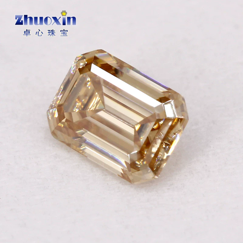Rectangular diamond, import gemstone for ring, champagne color, USA