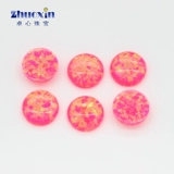 Барби розовый круглый опал-камень опал круглый круглый плоский яичный лицо с темно-розовым опалом обнаженным камнем Op43